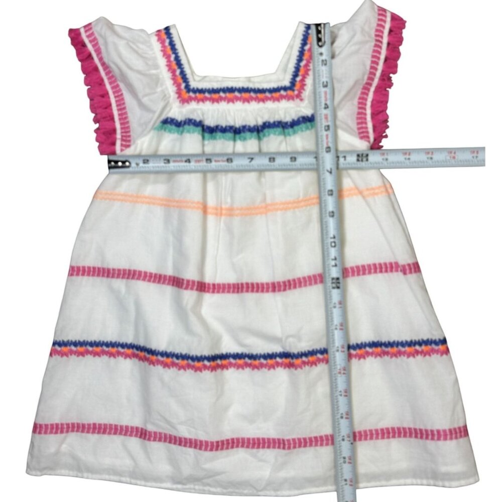 NWOT Cat & Jack Toddler Girl 5T Tassel Embroidered Palm Summer Dress Pink White - Picture 4 of 8